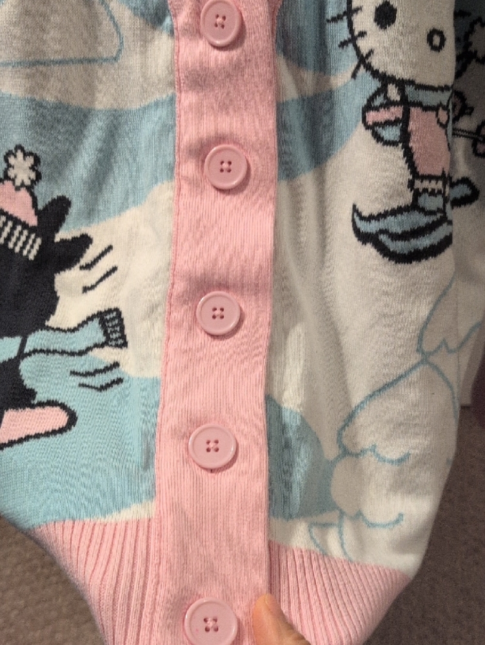 Sanrio Hello Kitty And Friends Winter Skiing Pastel Cardigan NWT - Picture 10 of 14